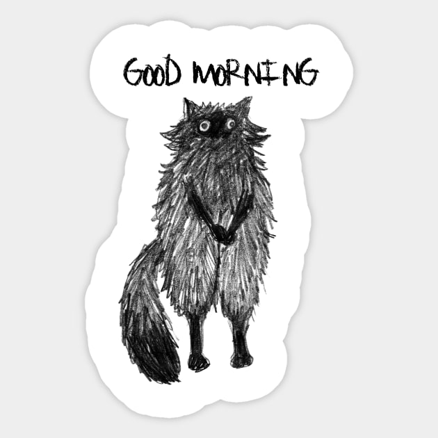 Weird cartoon black cat Sticker by NeedSomeCats